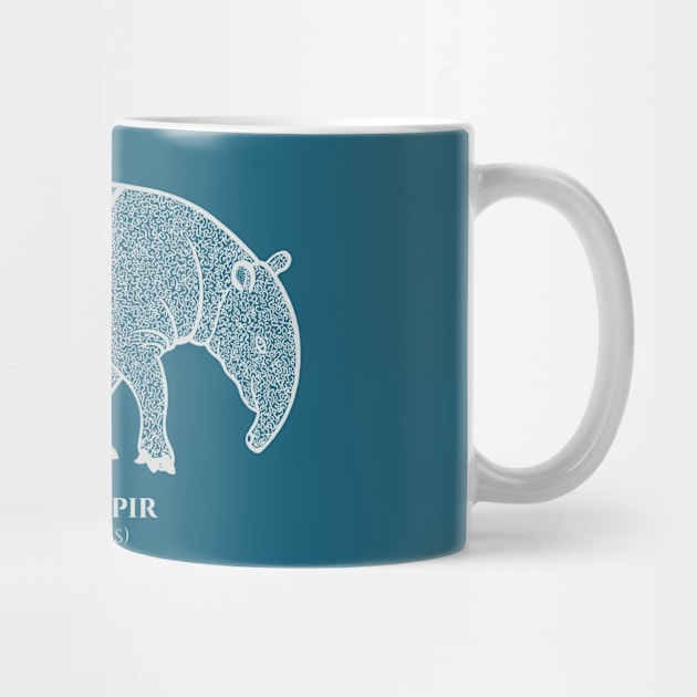 Malayan Tapir with Common and Scientific Names - cool tapir lover's gift by Green Paladin